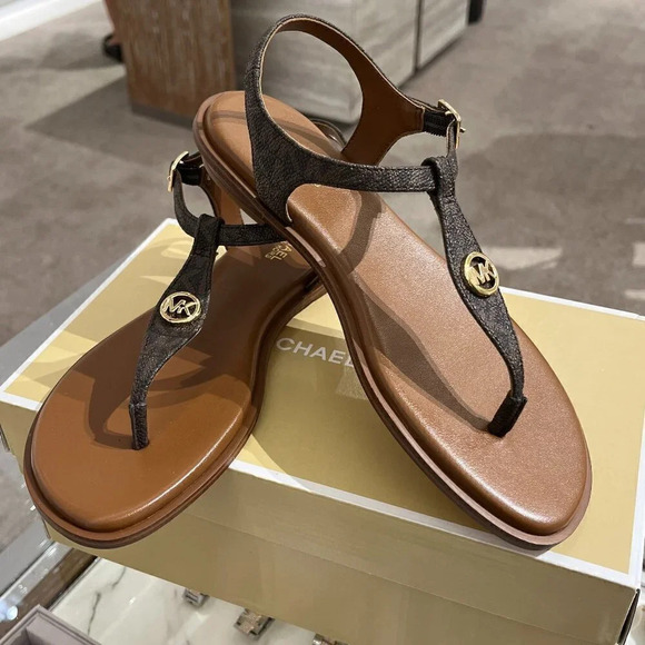 Mallory Logo T-Strap Sandal Size 6.5 - Picture 1 of 10